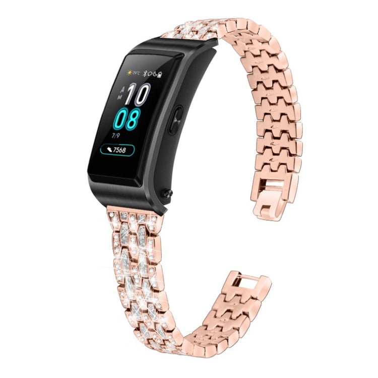 Rigtigt hårdfør Huawei TalkBand B5 Metal og Rhinsten Rem - Pink#serie_2