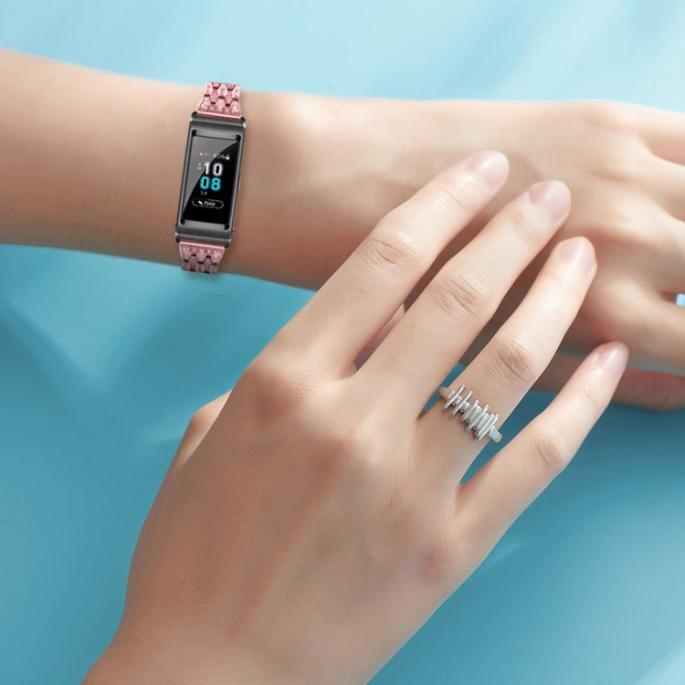 Rigtigt hårdfør Huawei TalkBand B5 Metal og Rhinsten Rem - Pink#serie_3