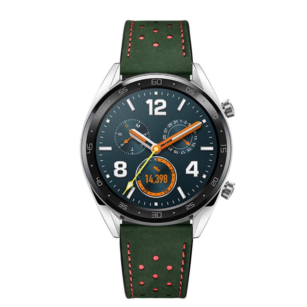 Sejt Huawei Watch GT Ægte læder Rem - Grøn#serie_2
