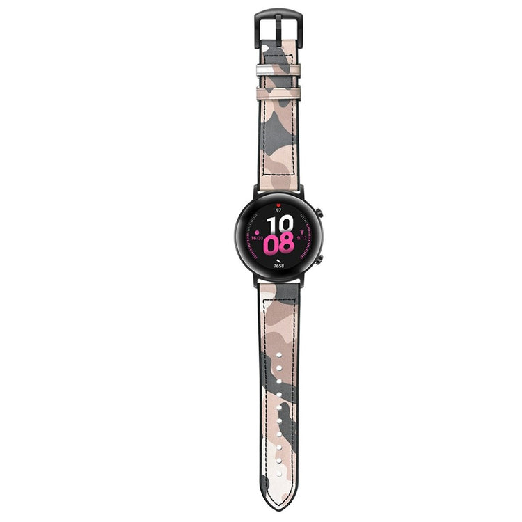 Glimrende Huawei Watch GT 2 42mm Ægte læder Rem - Brun#serie_5