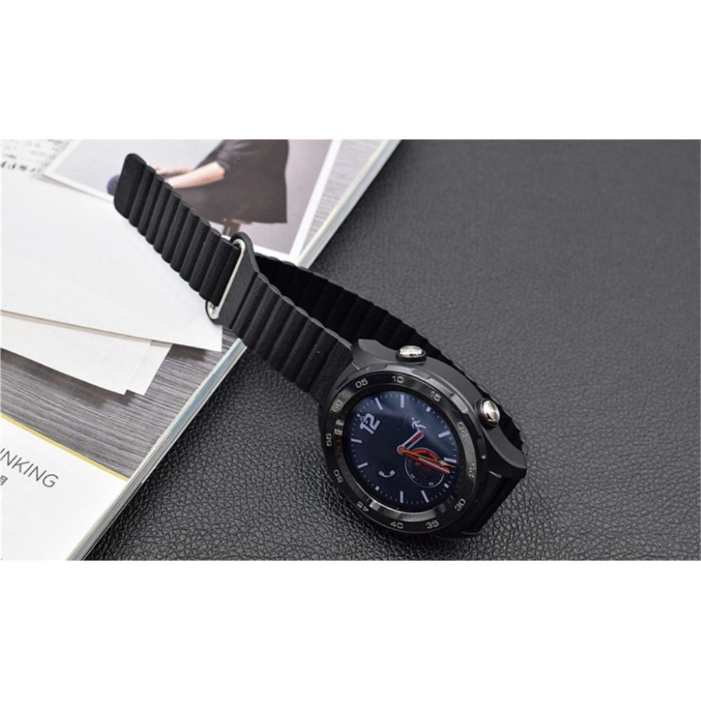 Elegant Huawei Watch GT 2 42mm Kunstlæder Rem - Sort#serie_1