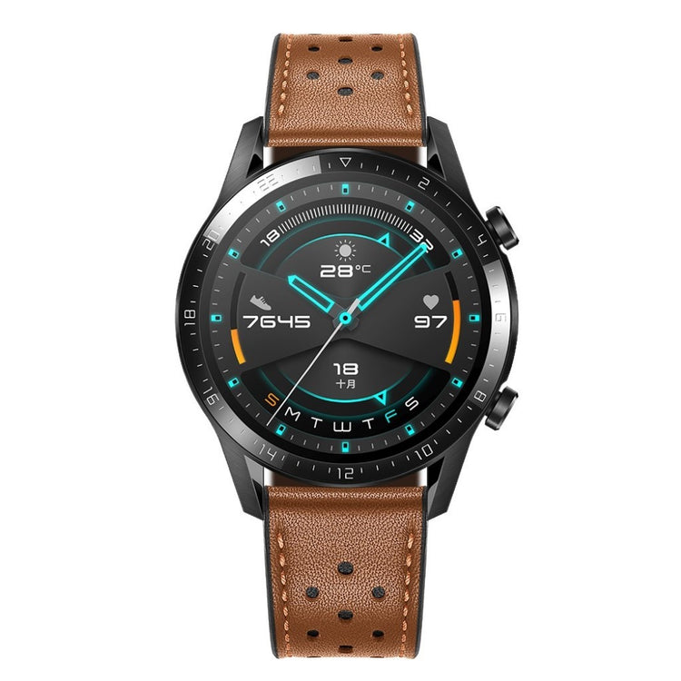 Mega komfortabel Huawei Watch GT 2 46mm Ægte læder Rem - Brun#serie_2