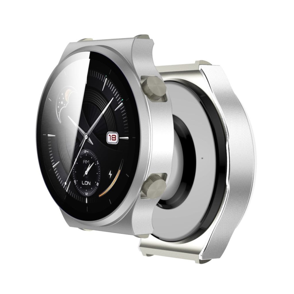 Meget Flot Huawei Watch GT 2 Pro Cover med Skærmbeskytter i Plastik og Hærdet Glas - Sølv#serie_8