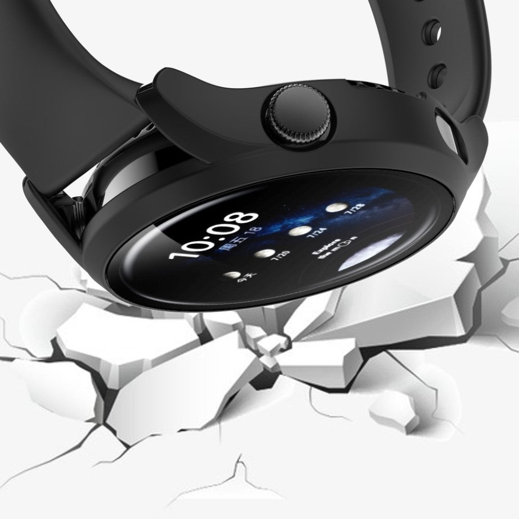 Vildt Fint Huawei Watch 3 Pro Cover med Skærmbeskytter i Plastik og Hærdet Glas - Gennemsigtig#serie_2