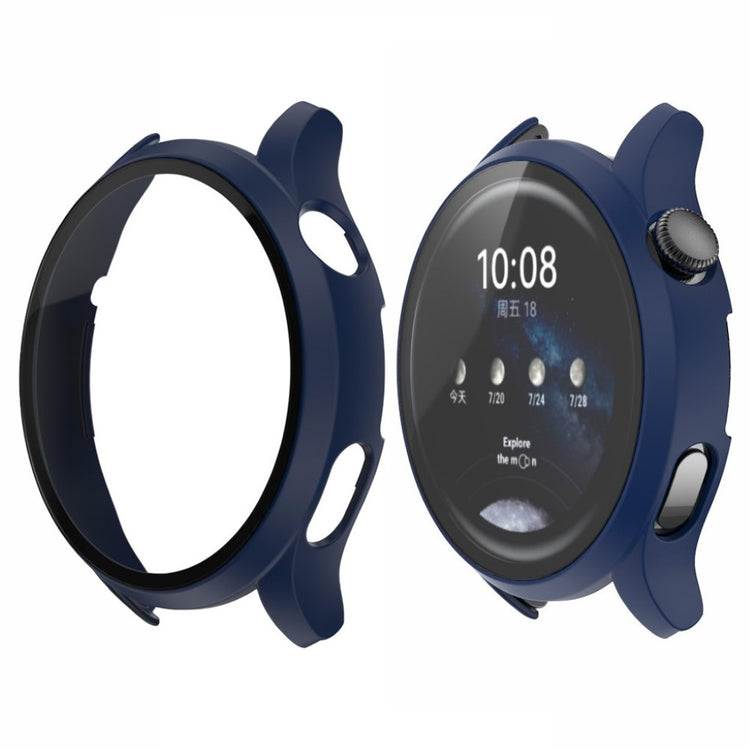 Vildt Fint Huawei Watch 3 Pro Cover med Skærmbeskytter i Plastik og Hærdet Glas - Blå#serie_8