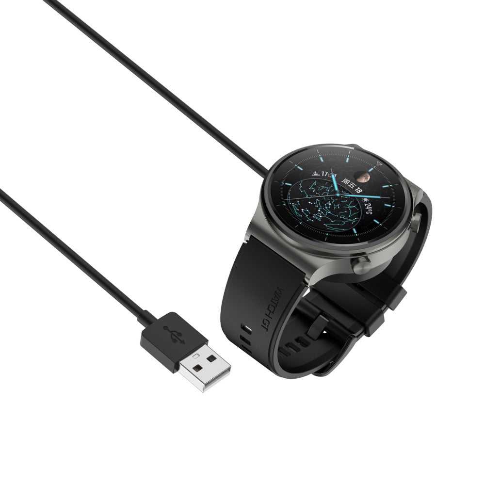 Plastik Universal Huawei Smartwatch Trådløs  Opladningskabel - Sort#serie_1