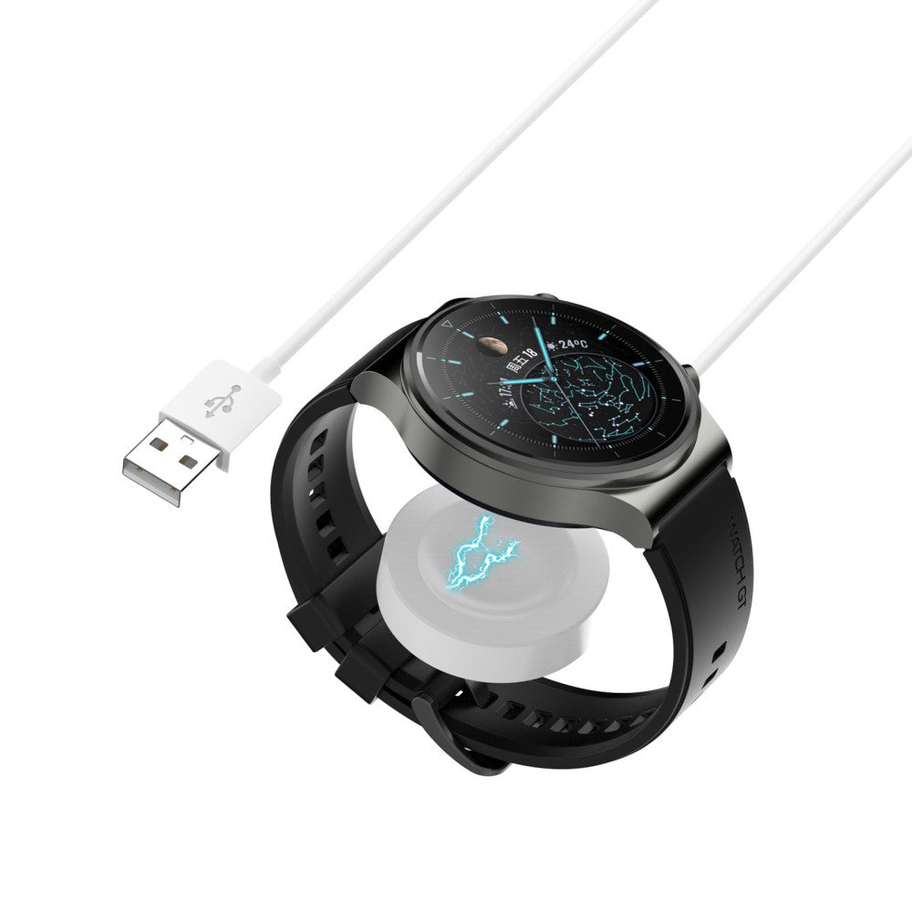 Plastik Universal Huawei Smartwatch Trådløs  Opladningskabel - Hvid#serie_2
