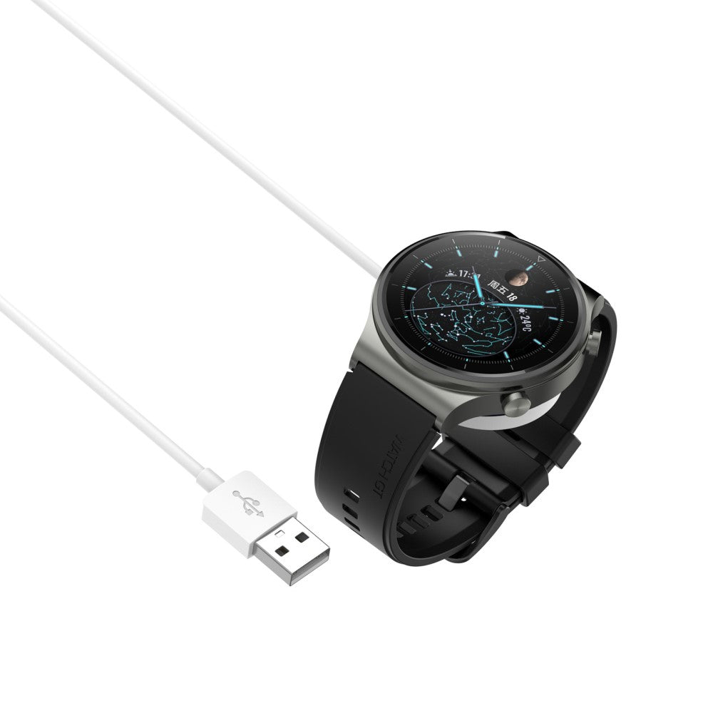Plastik Universal Huawei Smartwatch Trådløs  Opladningskabel - Hvid#serie_2