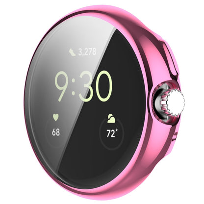 Godt Google Pixel Watch Cover med Skærmbeskytter i Silikone - Pink#serie_5