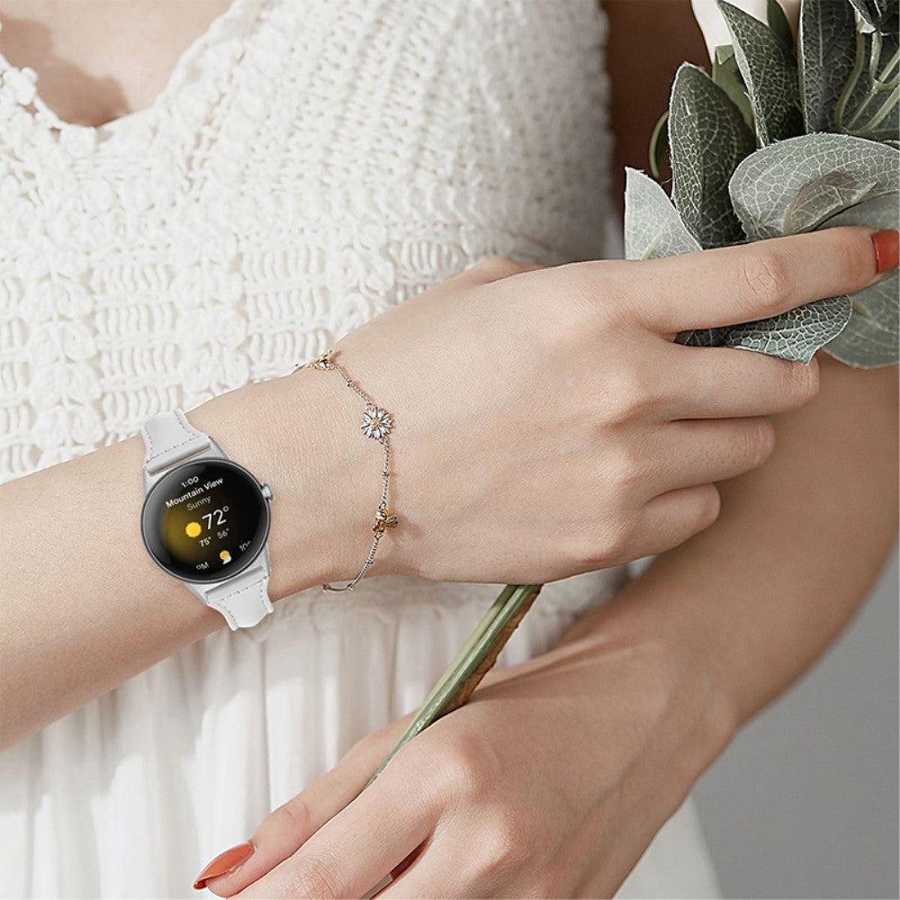 Rigtigt kønt Google Pixel Watch Ægte læder Rem - Hvid#serie_1