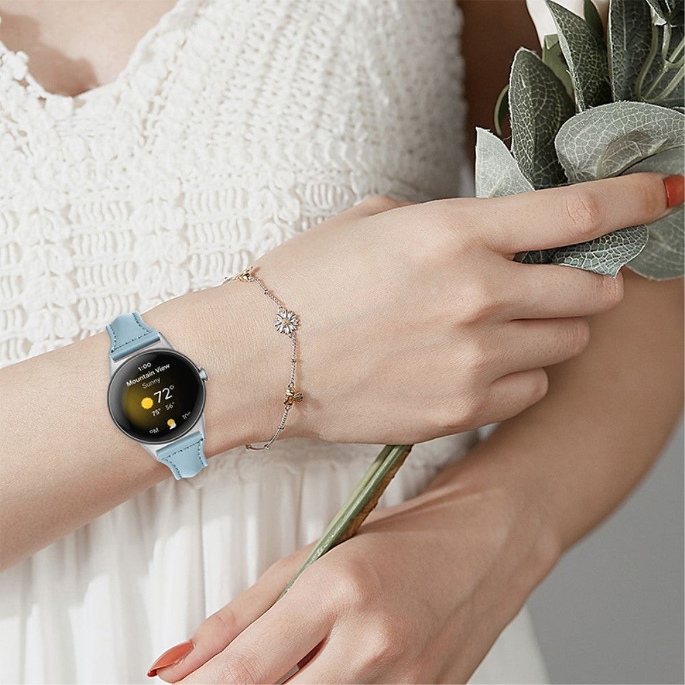 Rigtigt kønt Google Pixel Watch Ægte læder Rem - Blå#serie_12