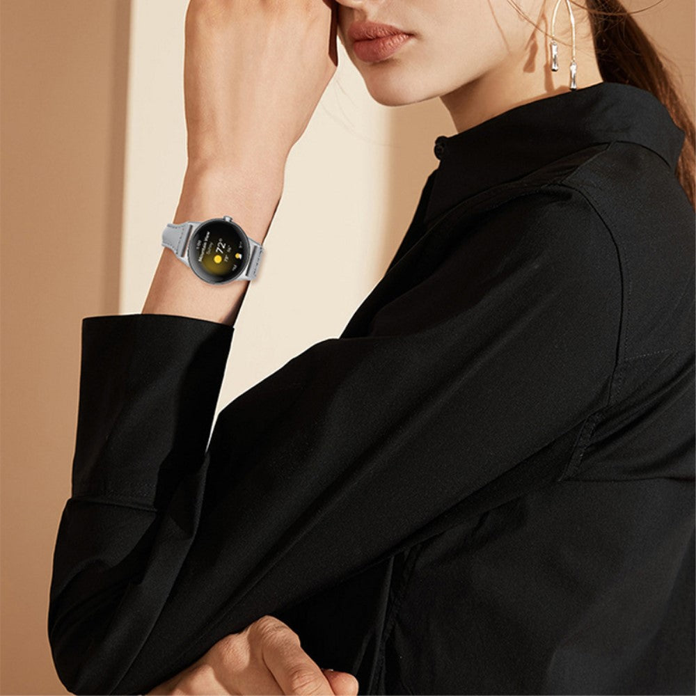 Rigtigt kønt Google Pixel Watch Ægte læder Rem - Sølv#serie_5