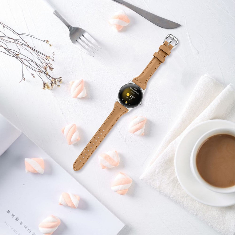Rigtigt kønt Google Pixel Watch Ægte læder Rem - Brun#serie_6