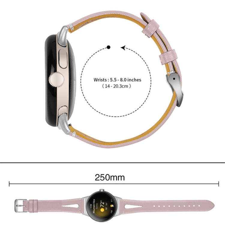 Fortrinligt Google Pixel Watch Ægte læder Rem - Pink#serie_1