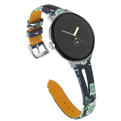 Fortrinligt Google Pixel Watch Ægte læder Rem - Grøn#serie_5