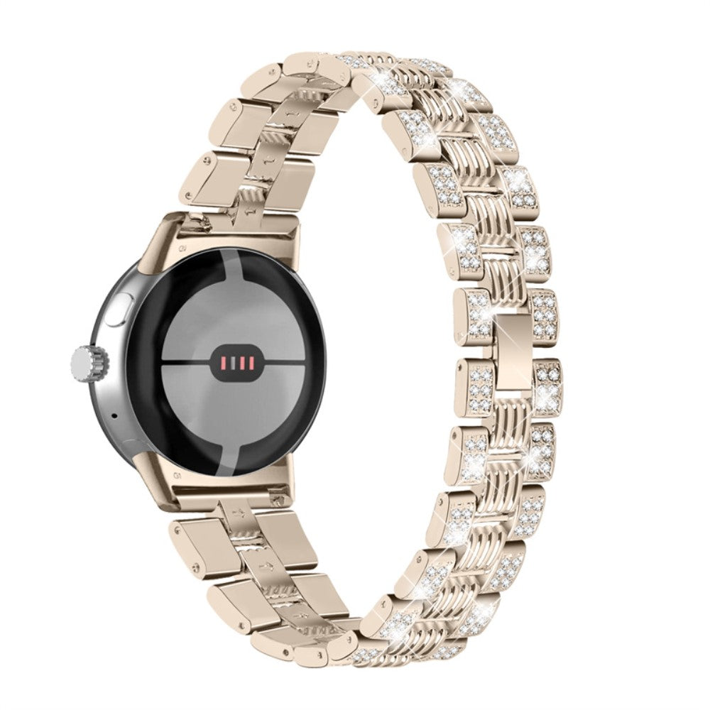 Super sejt Google Pixel Watch Metal og Rhinsten Rem - Guld#serie_4