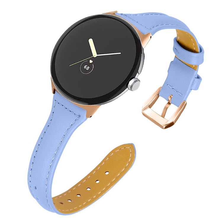 Meget godt Google Pixel Watch Ægte læder Rem - Blå#serie_9