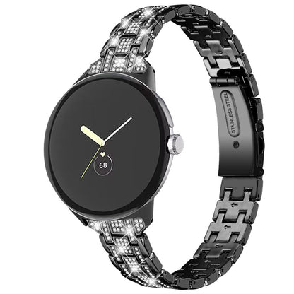Vildt rart Google Pixel Watch Metal og Rhinsten Rem - Sort#serie_1