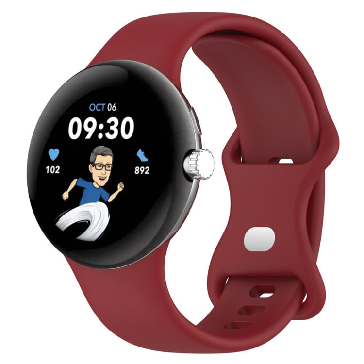 Vildt slidstærk Google Pixel Watch Silikone Rem - Rød#serie_5