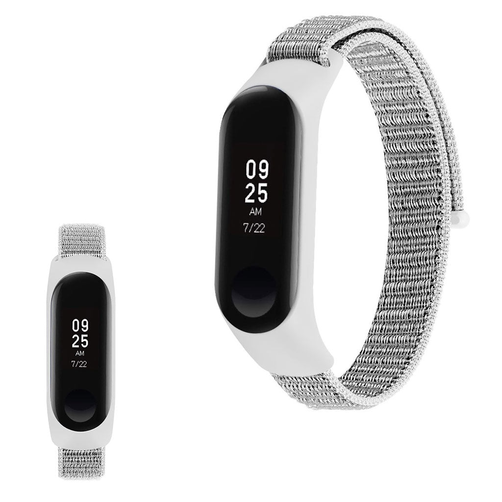 Smuk Xiaomi Mi Smart Band 4 / Xiaomi Mi Band 3 Nylon Rem - Sølv#serie_3