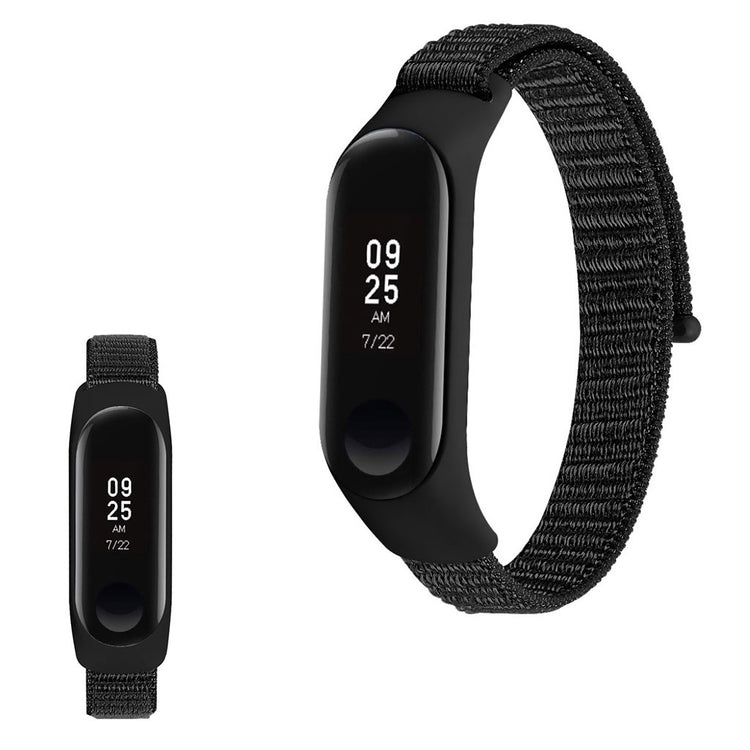 Smuk Xiaomi Mi Smart Band 4 / Xiaomi Mi Band 3 Nylon Rem - Sort#serie_4