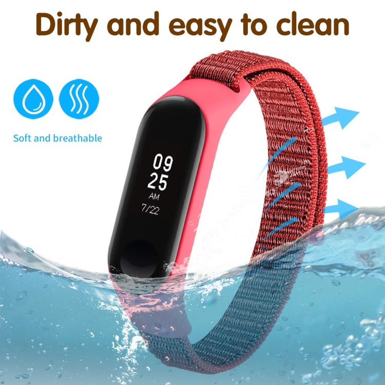 Smuk Xiaomi Mi Smart Band 4 / Xiaomi Mi Band 3 Nylon Rem - Rød#serie_8