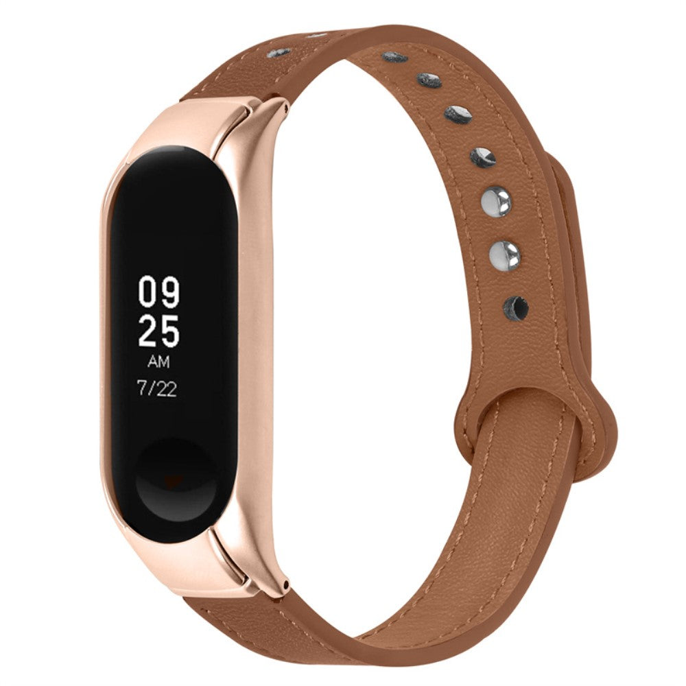  Xiaomi Mi Smart Band 6 / Xiaomi Mi Band 5 Ægte læder Urrem - Brun#serie_11