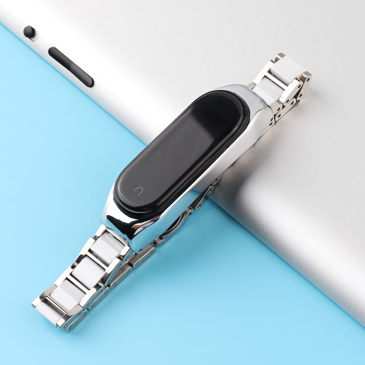 Kønt Xiaomi Mi Smart Band 6 / Xiaomi Mi Band 5 Metal Rem - Hvid#serie_4