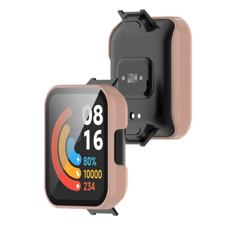 Vildt Godt Xiaomi Redmi Watch 2 Lite Cover med Skærmbeskytter i Plastik og Hærdet Glas - Pink#serie_4