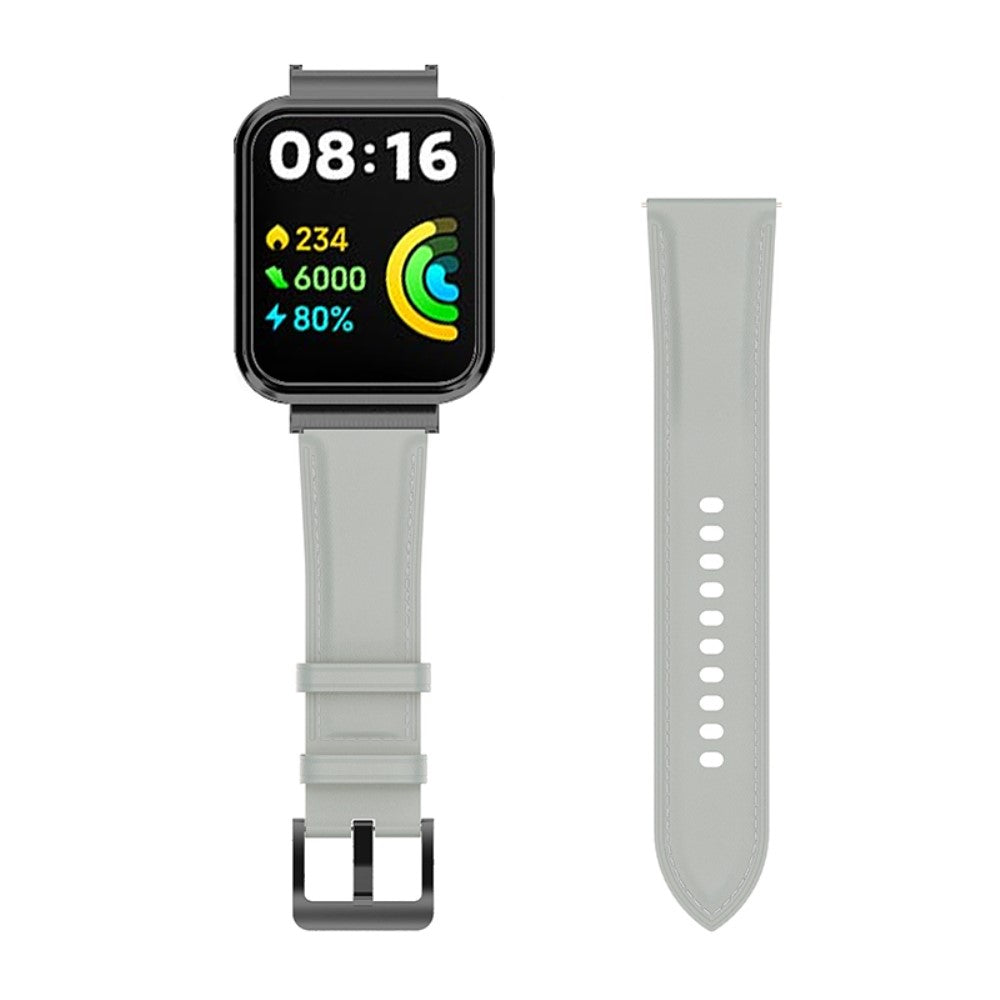 Mega komfortabel Xiaomi Redmi Watch 2 Lite Ægte læder Rem - Sølv#serie_3