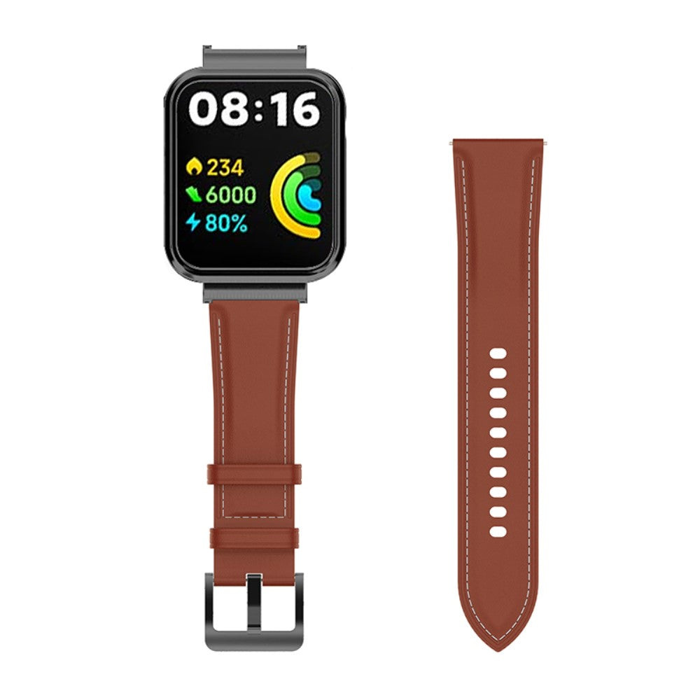 Mega komfortabel Xiaomi Redmi Watch 2 Lite Ægte læder Rem - Brun#serie_5
