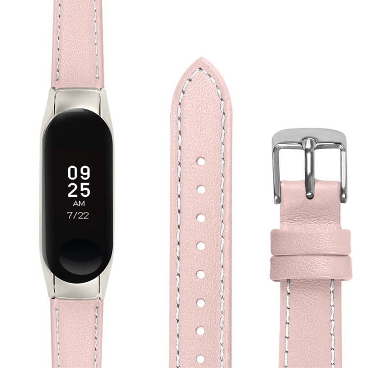Meget fint Xiaomi Mi Band 7 Ægte læder Urrem - Pink#serie_3