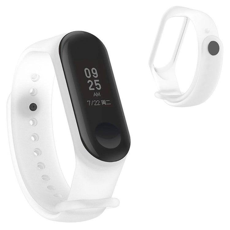 Kønt Xiaomi Mi Smart Band 4 / Xiaomi Mi Band 3 Silikone Rem - Hvid#serie_6