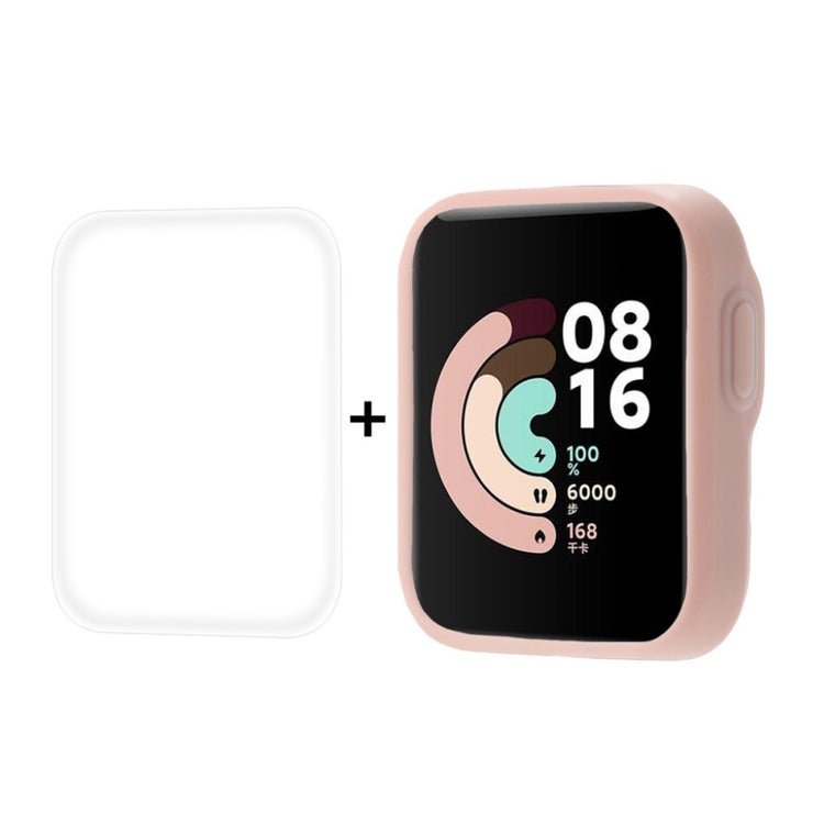Rigtigt Godt Xiaomi Redmi Watch Cover med Skærmbeskytter i Silikone - Pink#serie_1