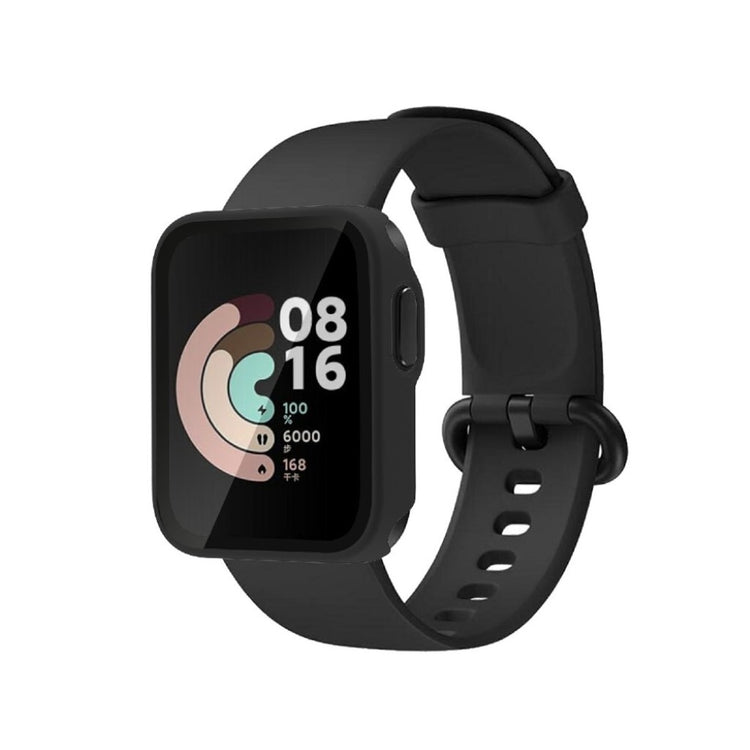 Rigtigt Fed Xiaomi Redmi Watch Silikone og Glas Cover - Sort#serie_1