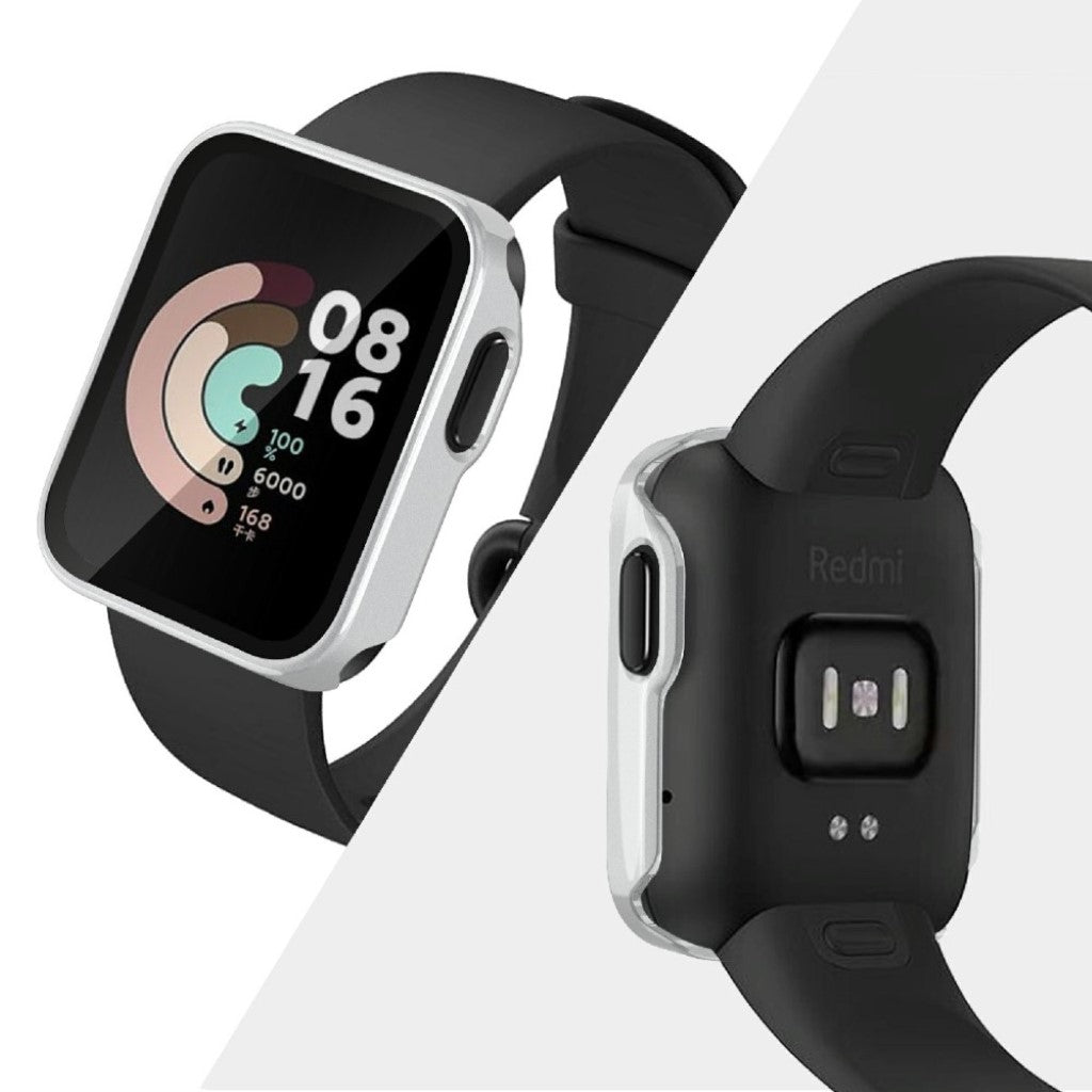 Rigtigt Fed Xiaomi Redmi Watch Silikone og Glas Cover - Sølv#serie_4