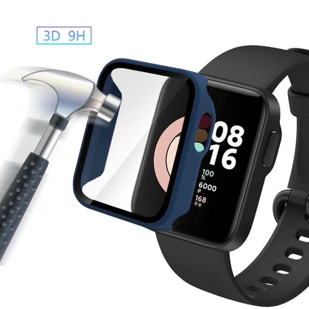 Rigtigt Fed Xiaomi Redmi Watch Silikone og Glas Cover - Blå#serie_6