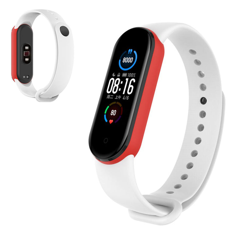 Vildt hårdfør Xiaomi Mi Band 5 Silikone Rem - Hvid#serie_2