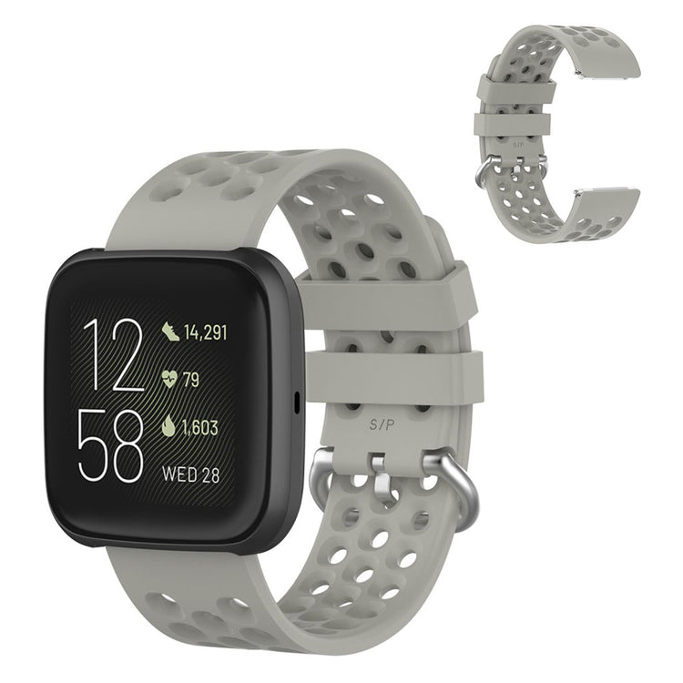 Sejt Fitbit Versa 2 / Fitbit Versa Lite Silikone Urrem - Sølv#serie_3