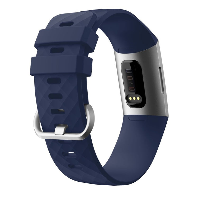 Mega sejt Fitbit Charge 4 / Fitbit Charge 3 Silikone Rem - Størrelse: L - Blå#serie_8