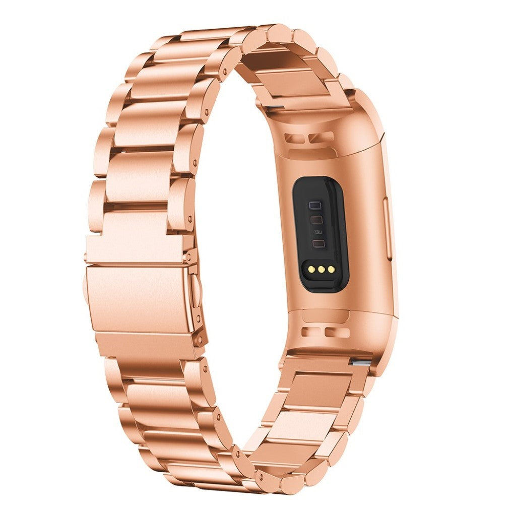 Mega fint Fitbit Charge 4 / Fitbit Charge 3 Metal Rem - Pink#serie_2