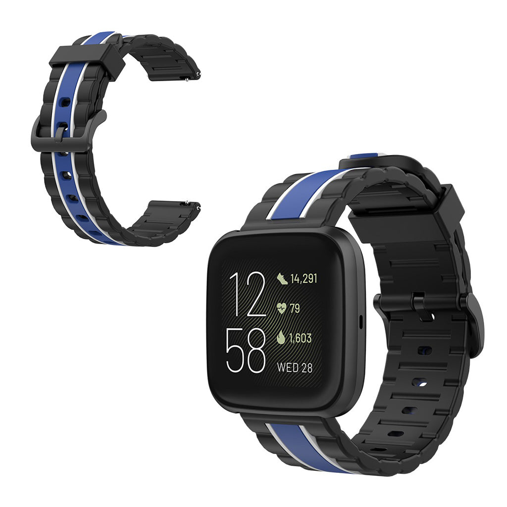 Glimrende Fitbit Versa Lite / Fitbit Versa 2 Silikone Urrem - Sort#serie_3