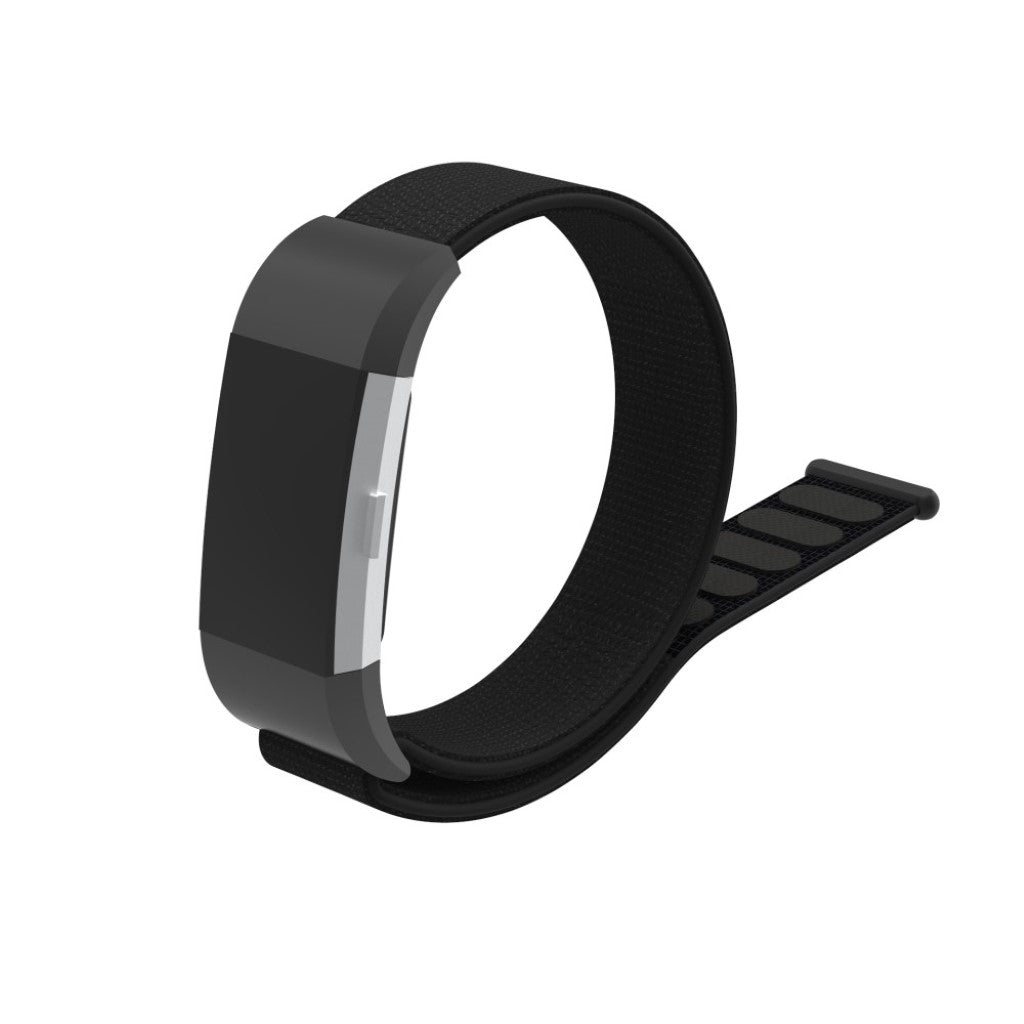 Smuk Fitbit Charge 2 Nylon Rem - Sort#serie_10