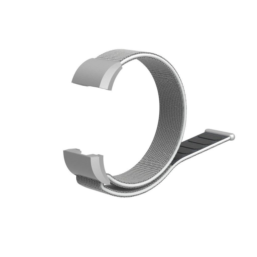 Smuk Fitbit Charge 2 Nylon Rem - Sølv#serie_7