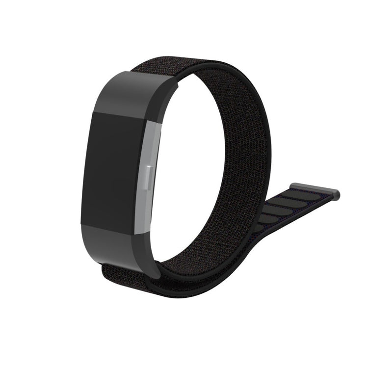 Smuk Fitbit Charge 2 Nylon Rem - Sort#serie_8