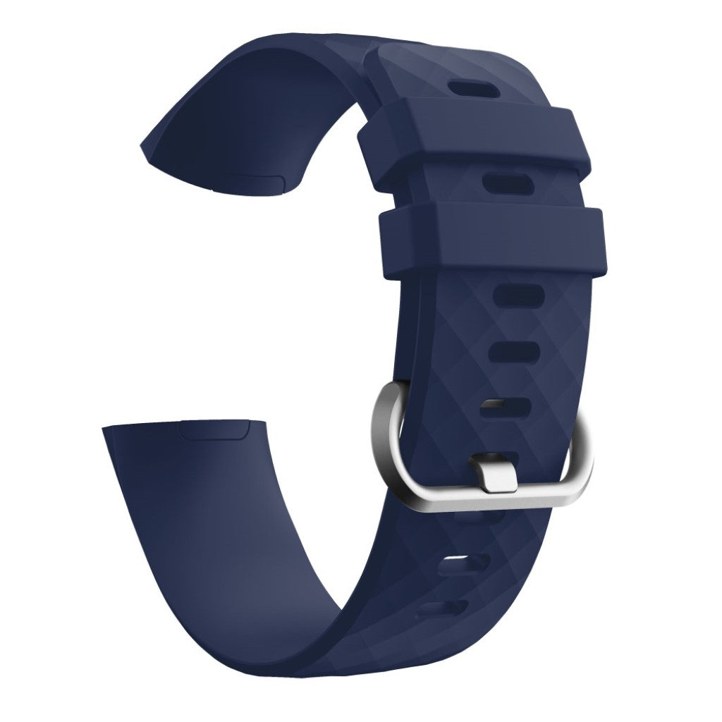 Rigtigt nydelig Fitbit Charge 3 Silikone Rem - Blå#serie_3