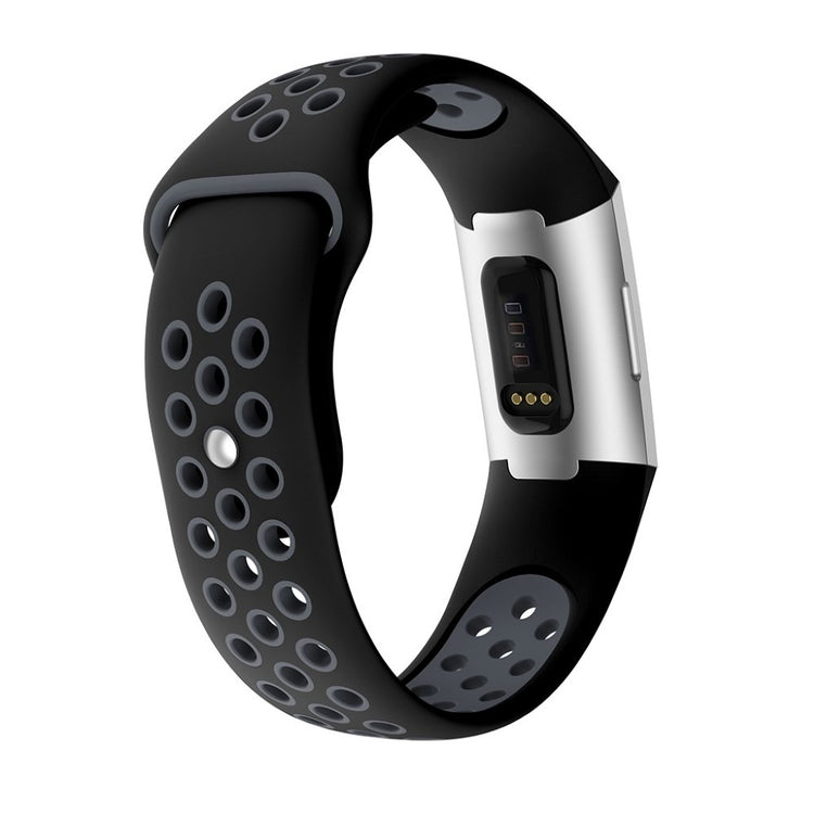 Mega flot Fitbit Charge 3 Silikone Rem - Størrelse: L - Sort#serie_2