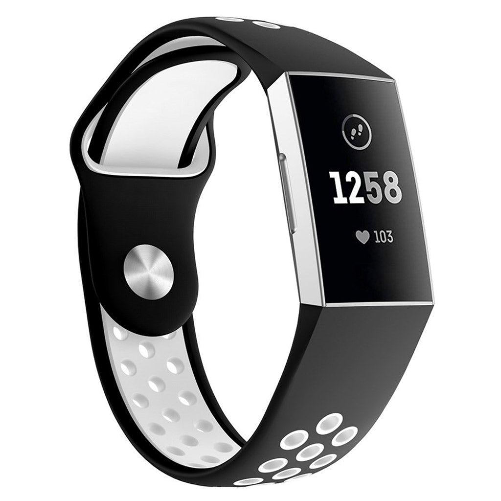 Mega flot Fitbit Charge 3 Silikone Rem - Størrelse: L - Hvid#serie_4