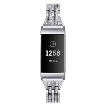 Vildt smuk Fitbit Charge 3 Plastik og Silikone Rem - Sølv#serie_2