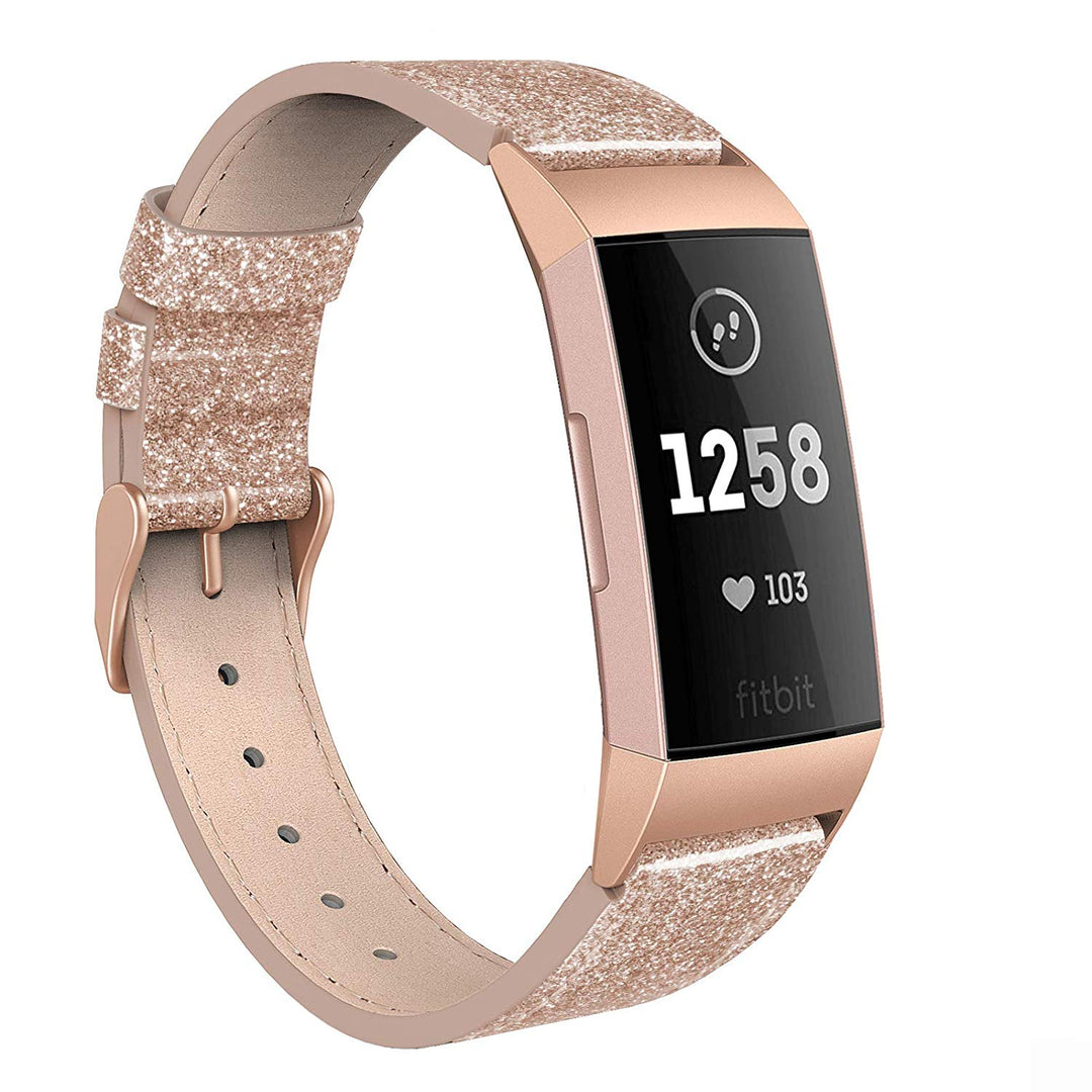 Rigtigt holdbart Fitbit Charge 3 Ægte læder Rem - Pink#serie_4